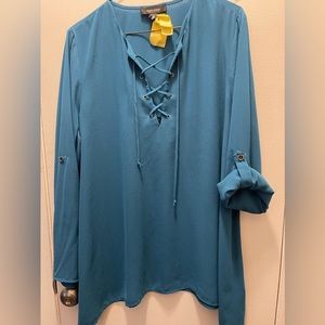 Karen Kane Blue Tunic Top
